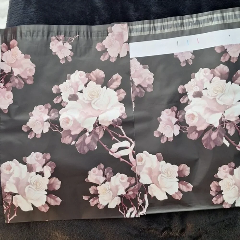 Black Floral 10 X13 Poly Mailers 20 Count New